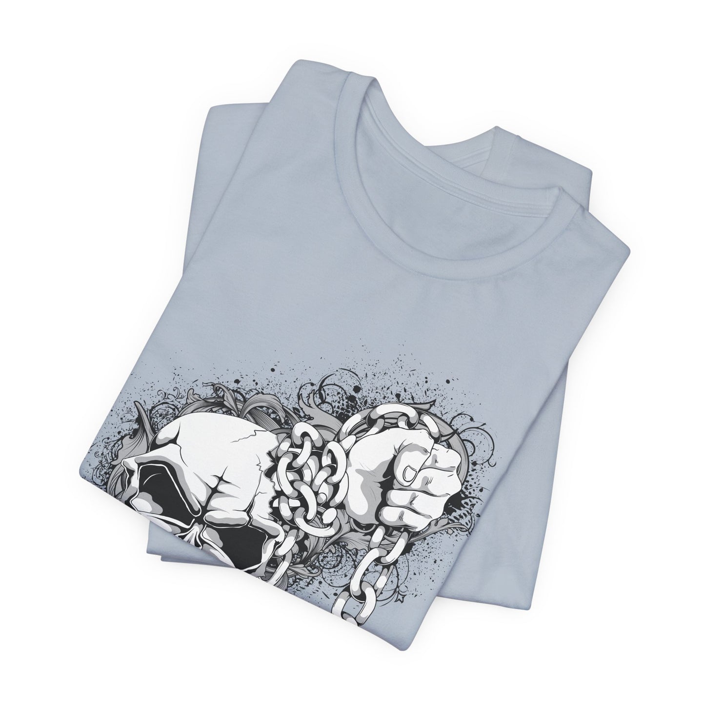 Chain Skull Graphic Design Tee, Skull Shirt, Vintage Tees, Art Design T-Shirt, Vintage Graphic Tee, Art Shirts with Skulls