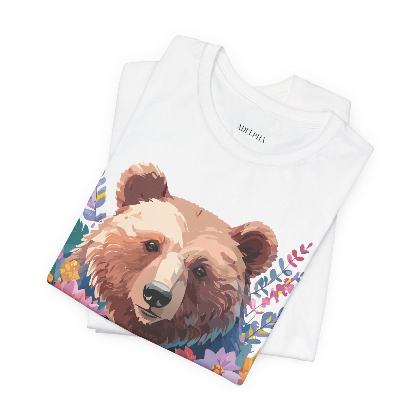 Bear Graphic Unisex 100 Cotton Short Sleeve Art Design Vintage T-Shirt 5