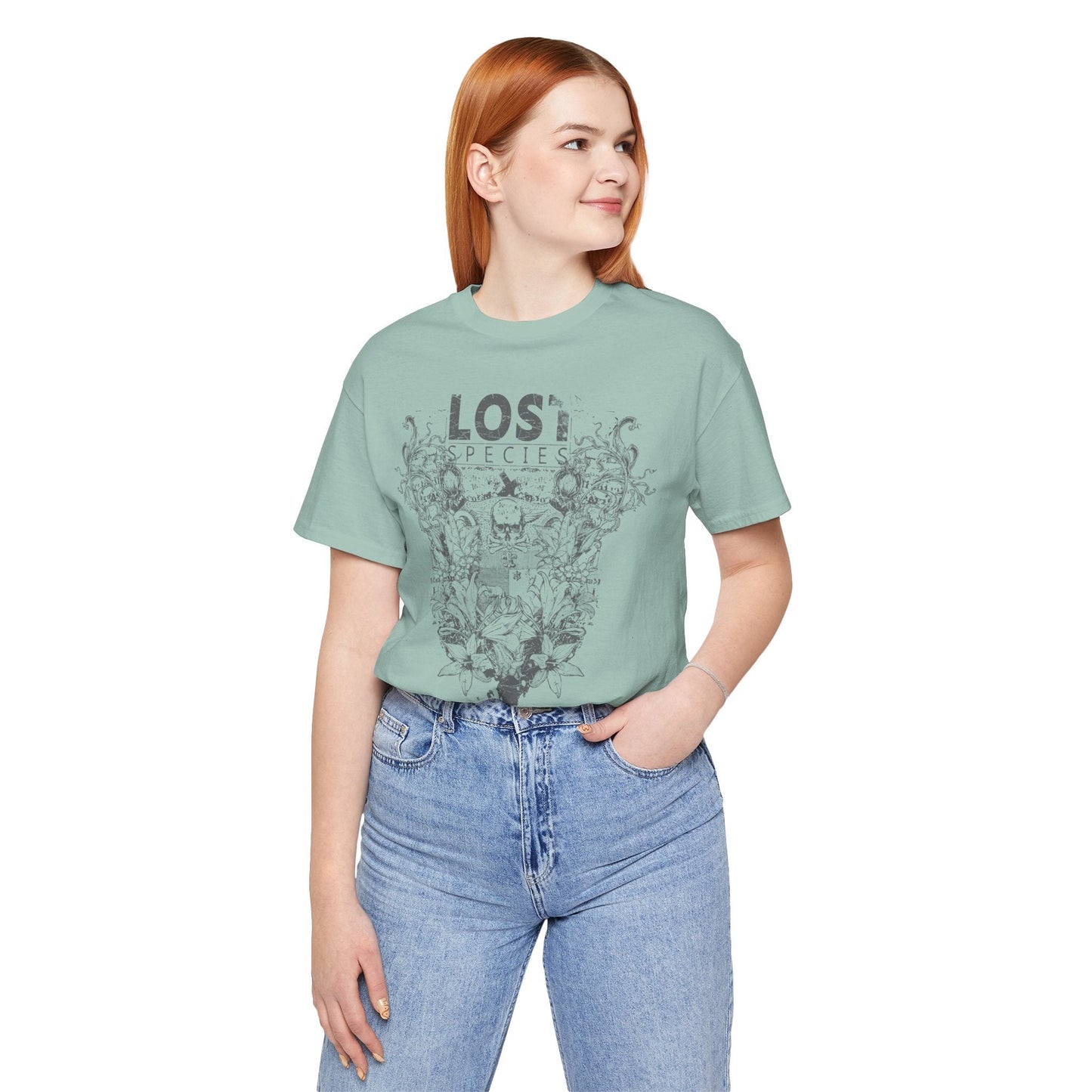 Lost Species Tee Floral Wildlife Illustration Rock Band T-Shirt A-7