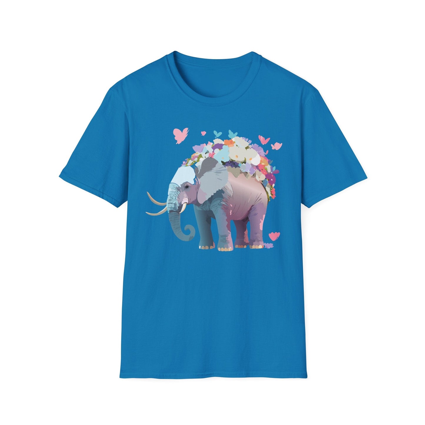 Elephant Graphic T Shirt Unisex Cotton Softstyle Tee Gildan 64000 Elephant Design For Animal Lovers