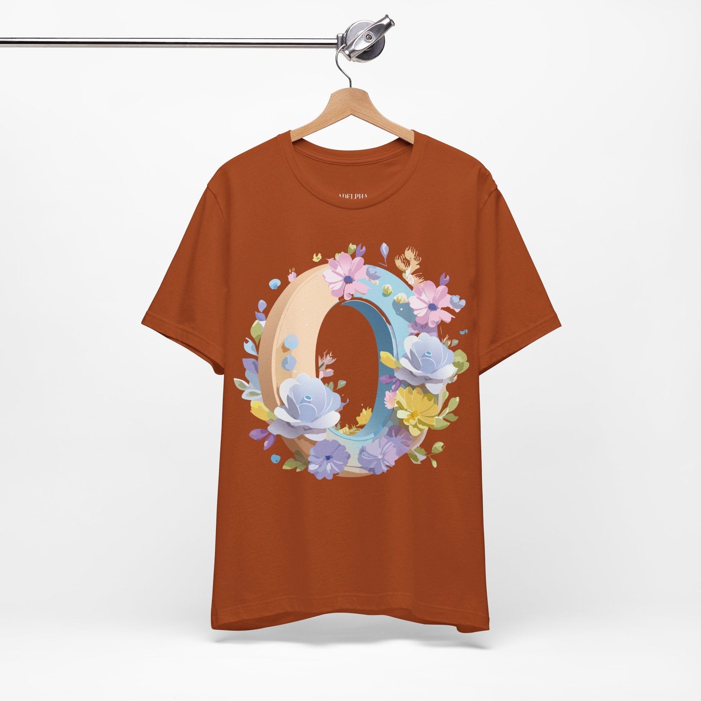 Letter O Shirt Unisex Graphic Tee With Vintage Inspired Art By Adelpha Premium Jersey Short Sleeve