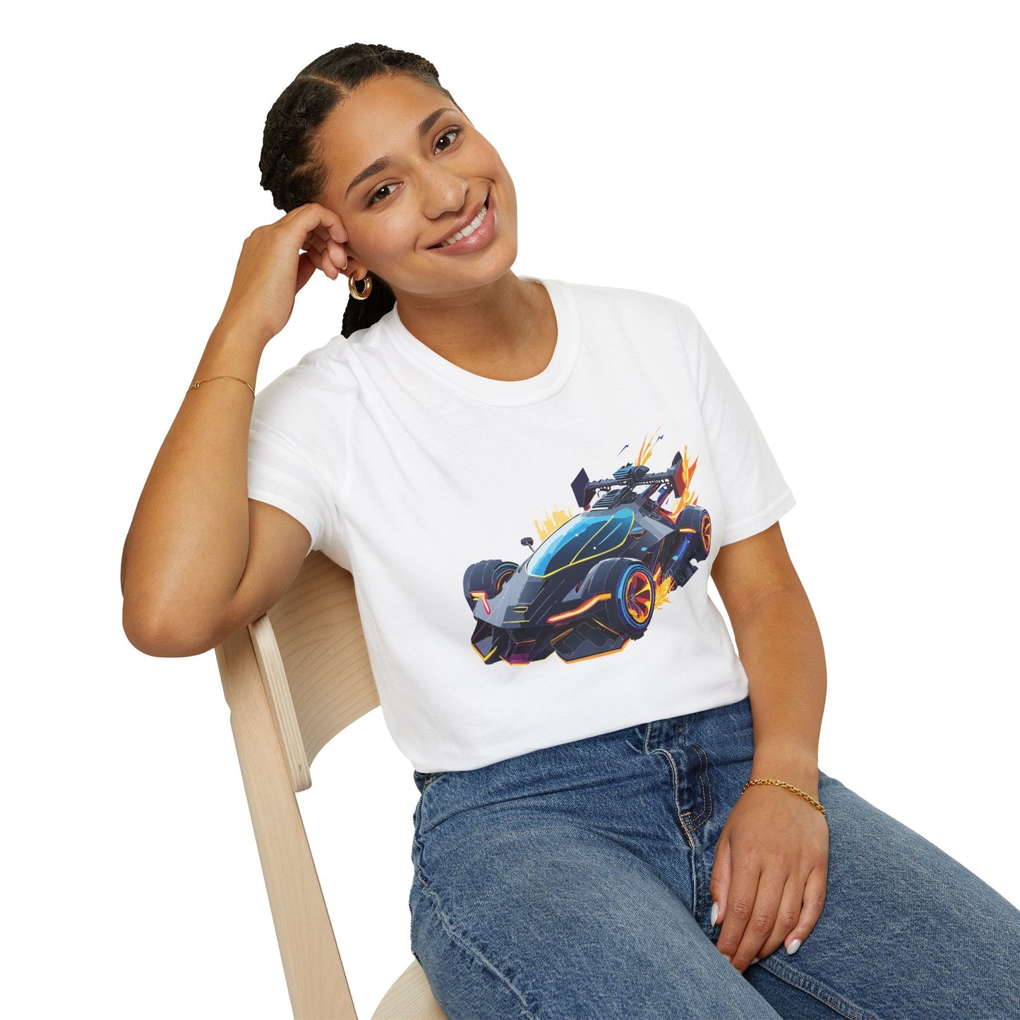 Car Graphic Unisex Cotto Softstyle Art Design with Hot Wheels Artwork Tee 2