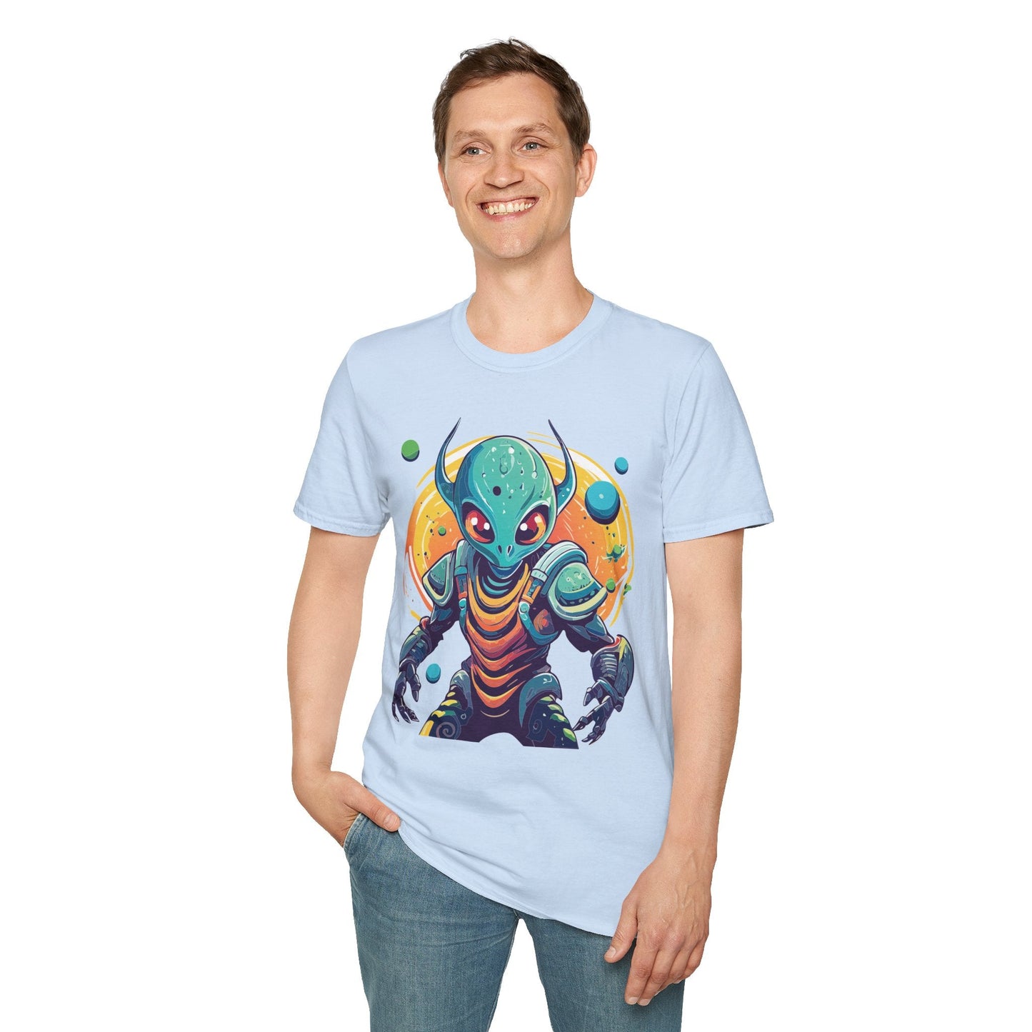 Alien Cosmos Shirt Unisex Softstyle Tee With Alien Art Design Space Theme Graphic Tee