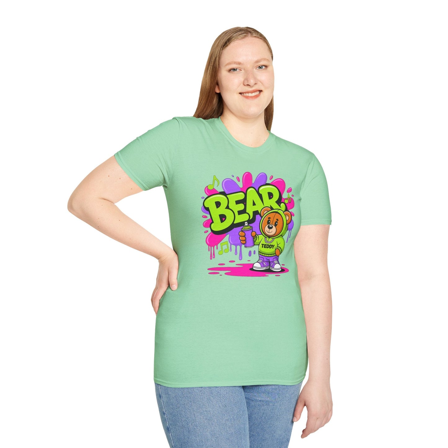Funny Cartoon Animals T Shirt Unisex Graphic Tee Animation Softstyle Gildan 64000 Ring Spun Cotton