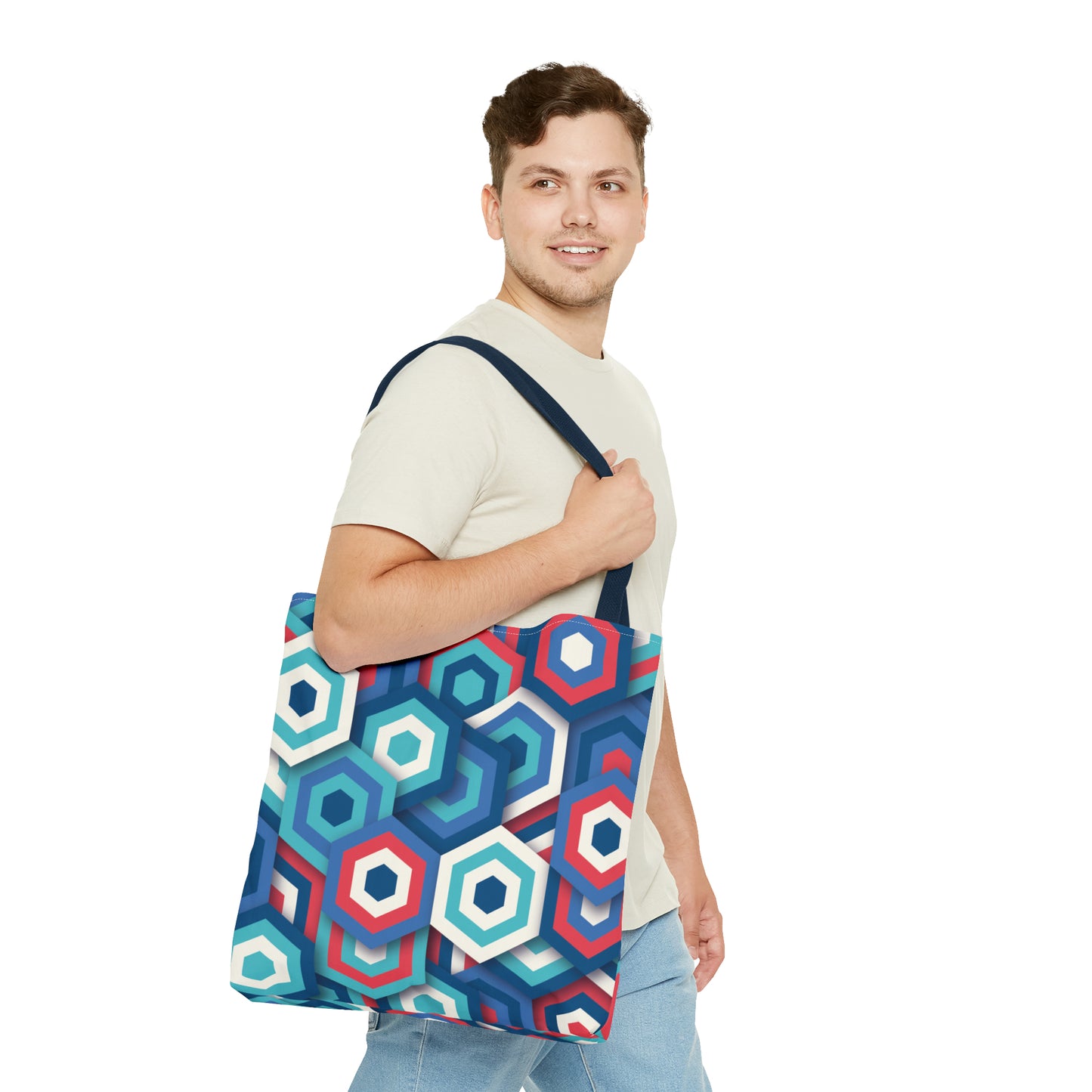 Bolsa de lona con estampados abstractos 