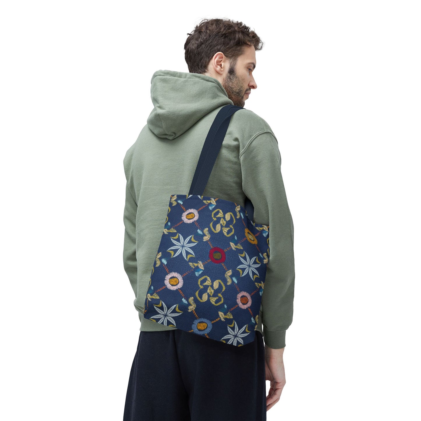 Denim Fabric Imitation Print Unisex Canvas Bag Poly Spun 3 Sizes Tote Bag 178