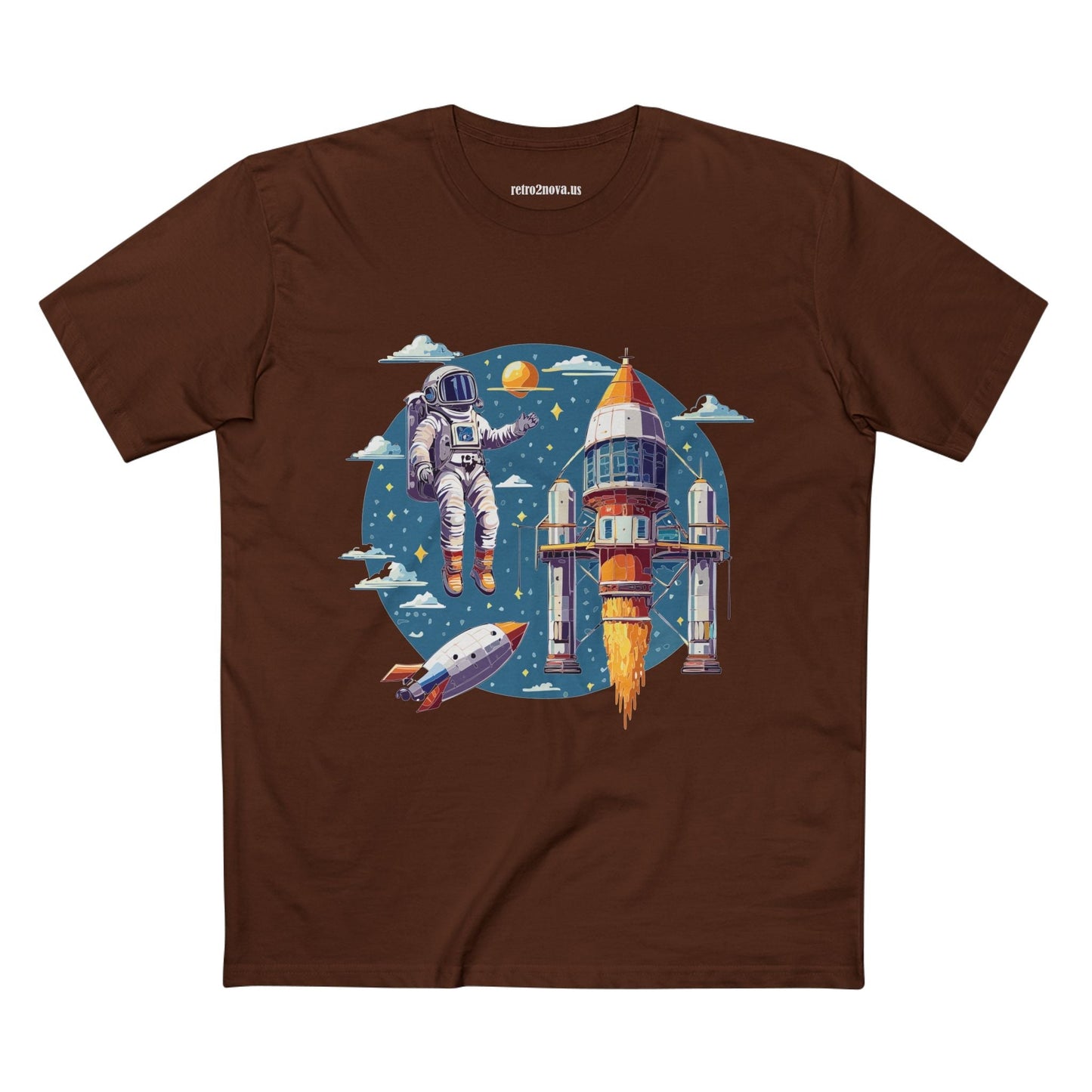 Cosmos Astronaut Shirt Unisex Premium Cotton Tee With Original Art Design Retro2Nova