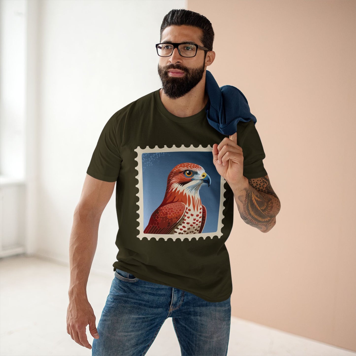 Stamp Shirt Postage Stamp Tee Unisex Premium Cotton Original Art Design Retro2Nova Art Collection