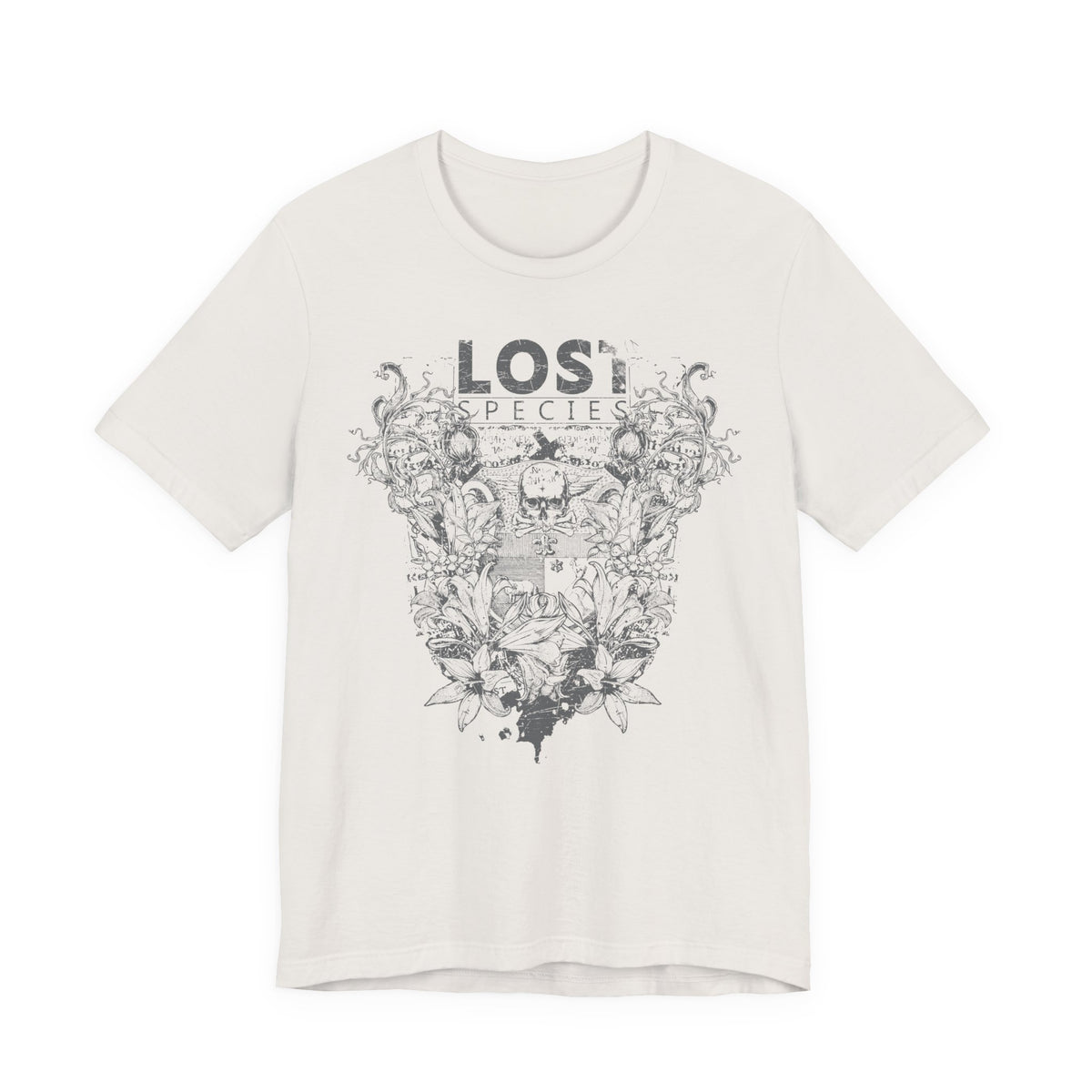 Lost Species Tee Floral Wildlife Illustration Rock Band T-Shirt A-7