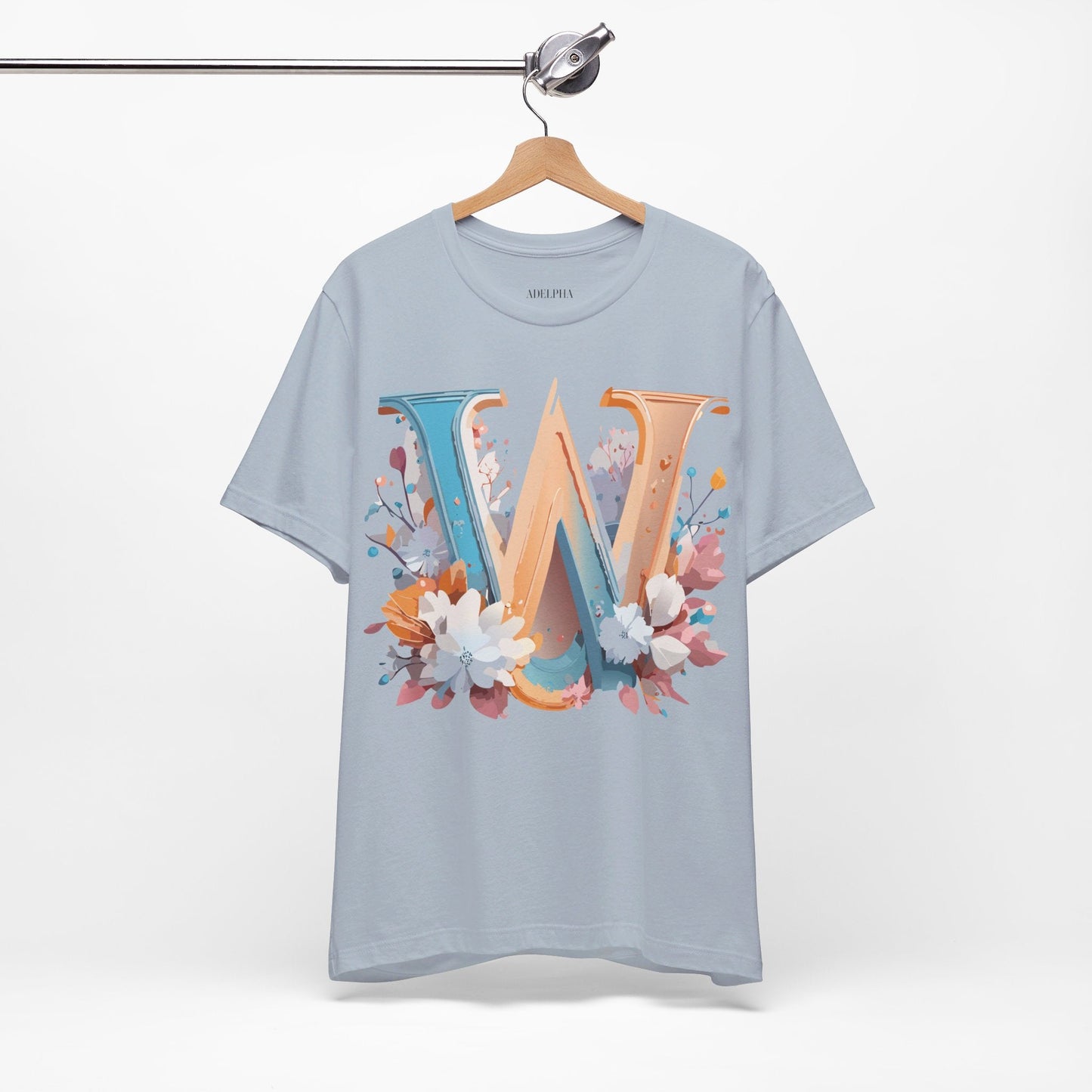 Letter W Shirt Graphic Tee Unisex Adelpha Vintage Inspired Art Design Short Sleeve