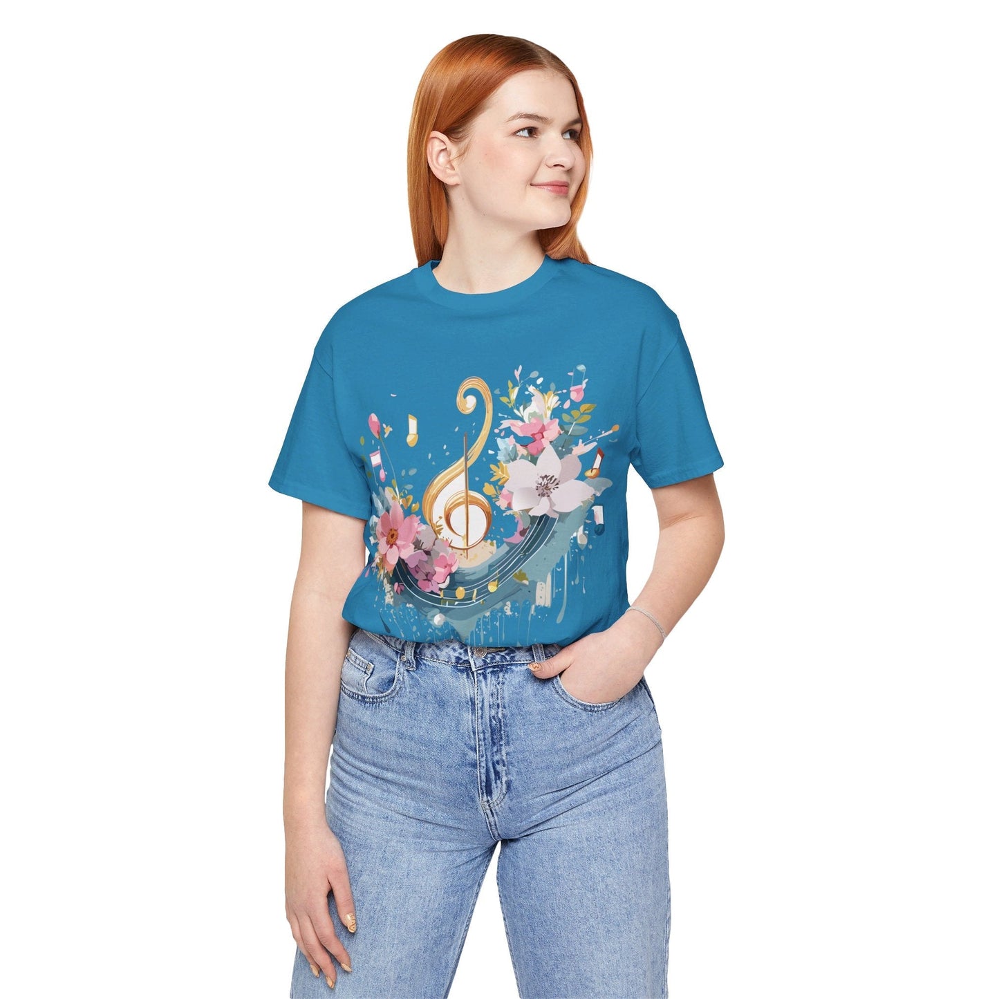 Music Graphic Unisex 100 Cotton Vintage Art with Musical Elements Tee 65