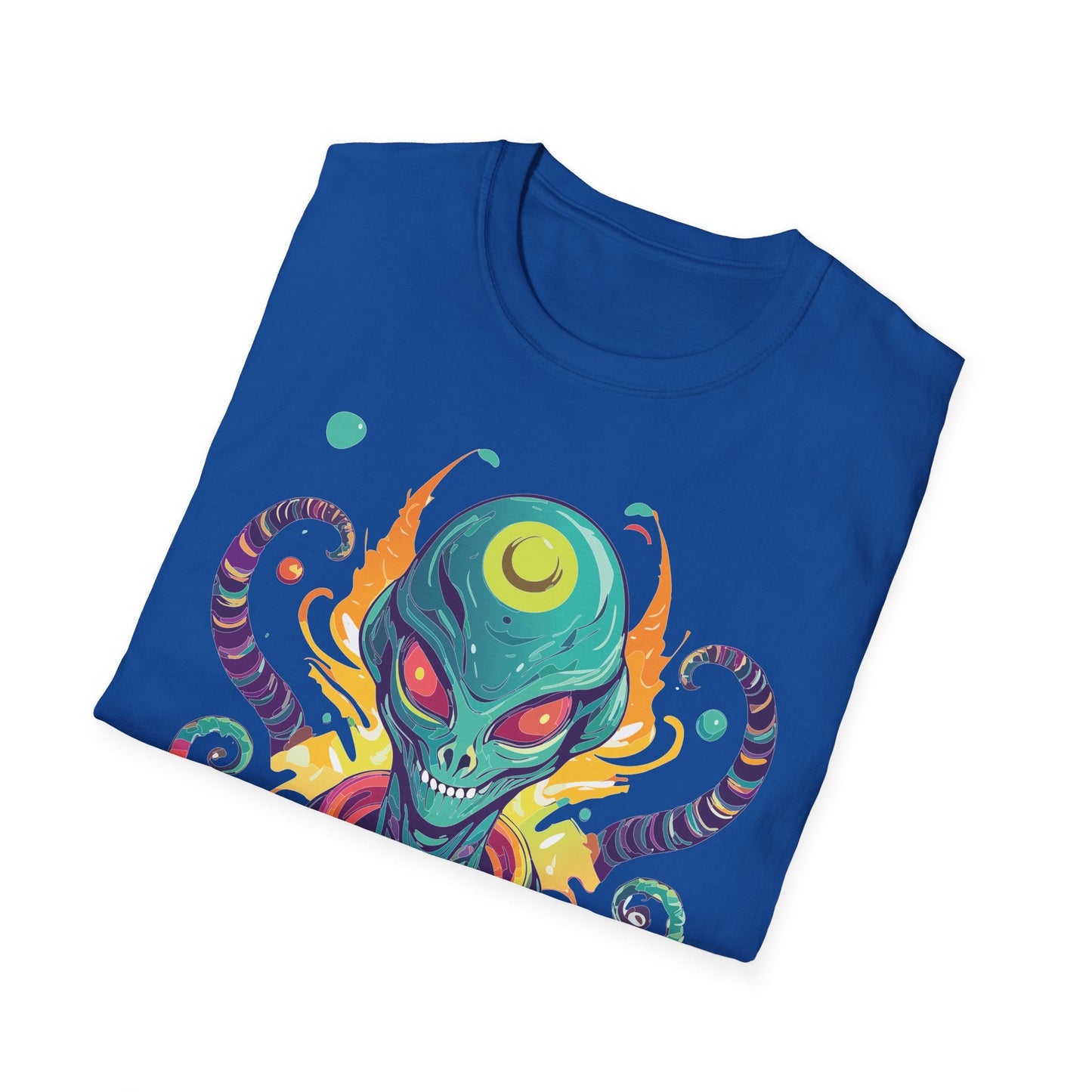 Alien Cosmos Unisex T Shirt With Aliens Design Gildan Softstyle 64000 Comfortable Lightweight Tee