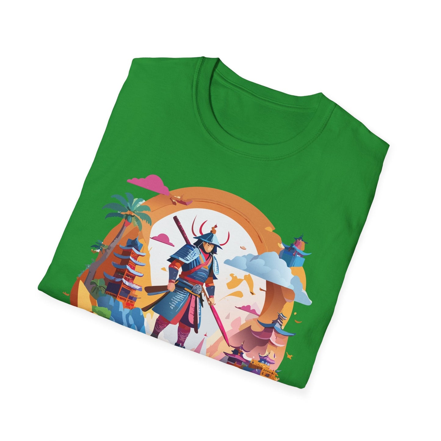 Samurai T Shirt Unisex Gildan Softstyle 64000 100 Percent Ring Spun Cotton Lightweight Tee