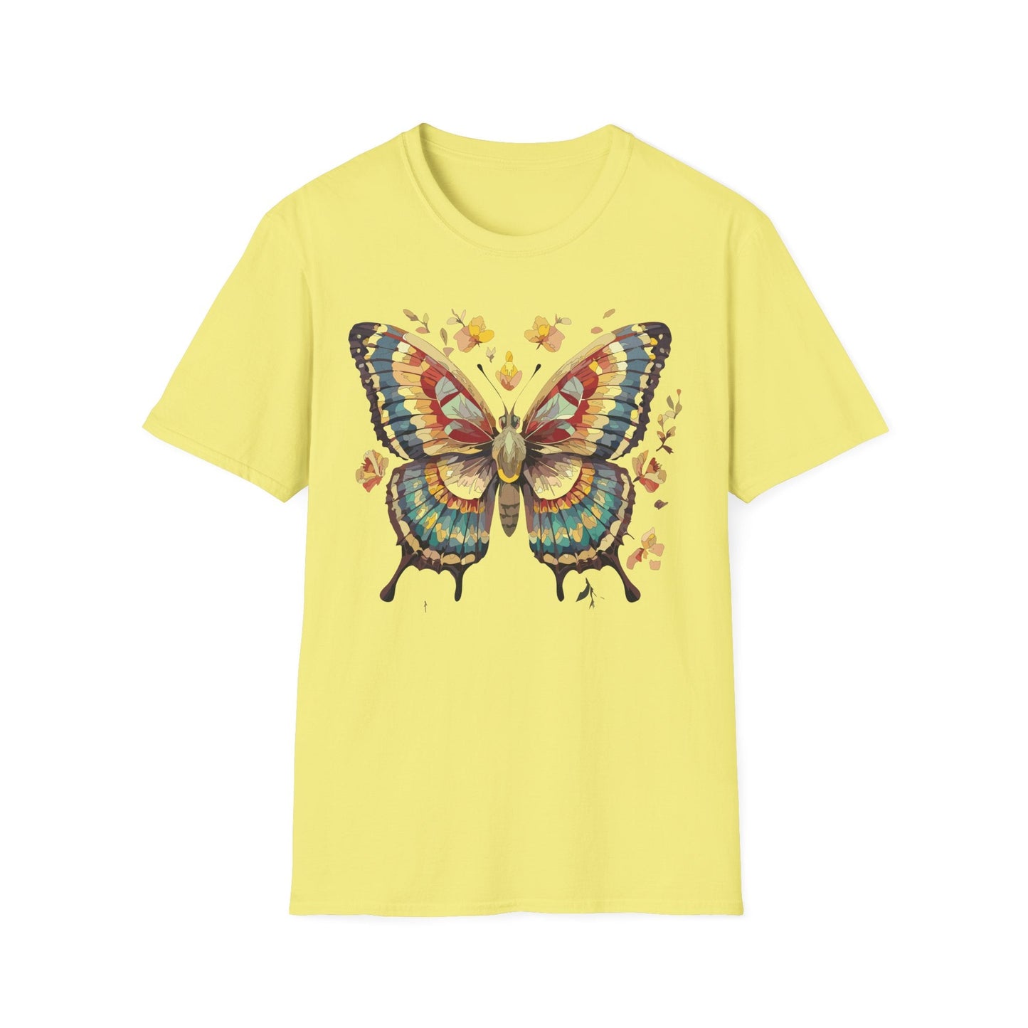 Butterfly Graphic T Shirt Unisex Gildan Softstyle 64000 Monarch Design Lightweight Everyday Wear