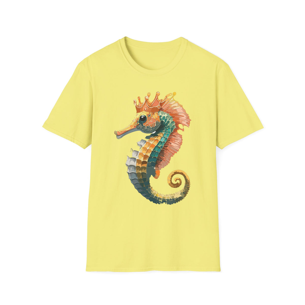 Watercolor Seahorse Crown T-Shirt | Colorful Ocean Art