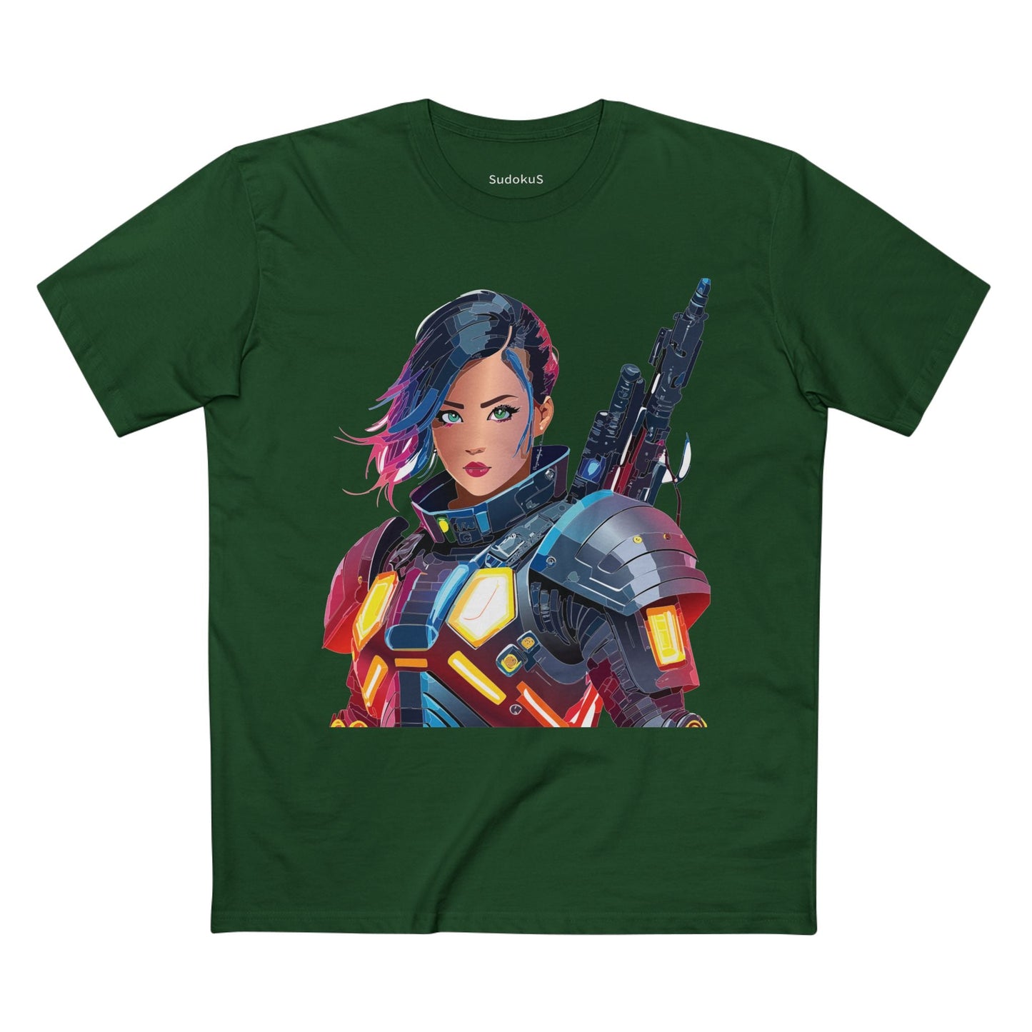 Army-woman Graphic Unisex 100 Cotton Staple Tee 14
