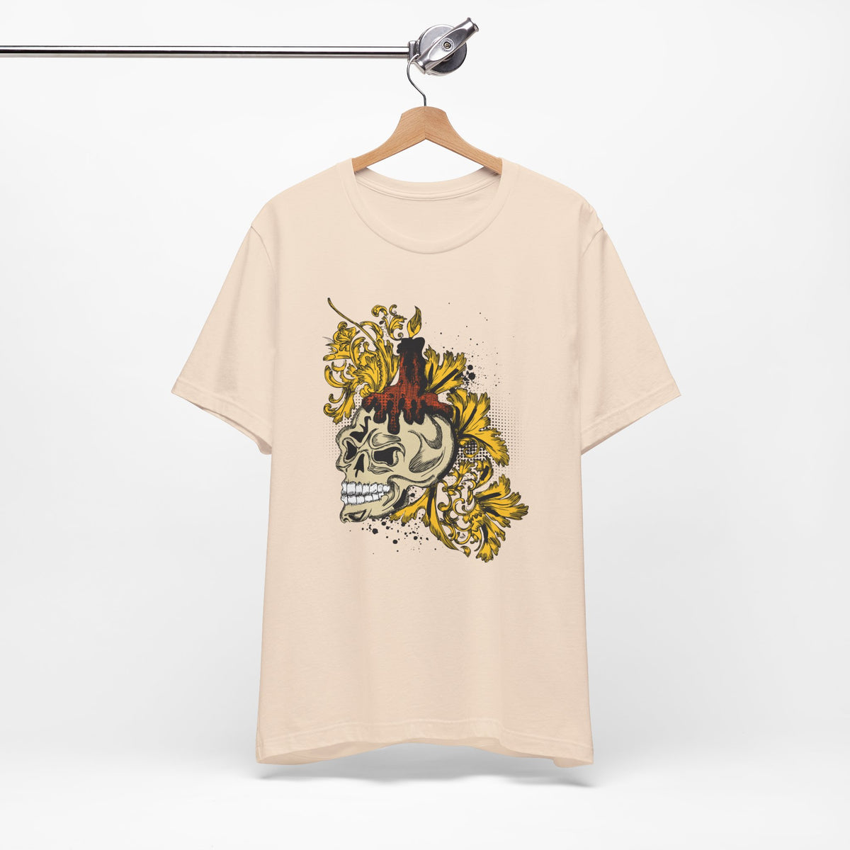 Rock Skull Graphic Design Tee, Skull Shirt, Vintage Tees, Art Design T-Shirt, Vintage Graphic Tee, Art Shirts with Skulls 3