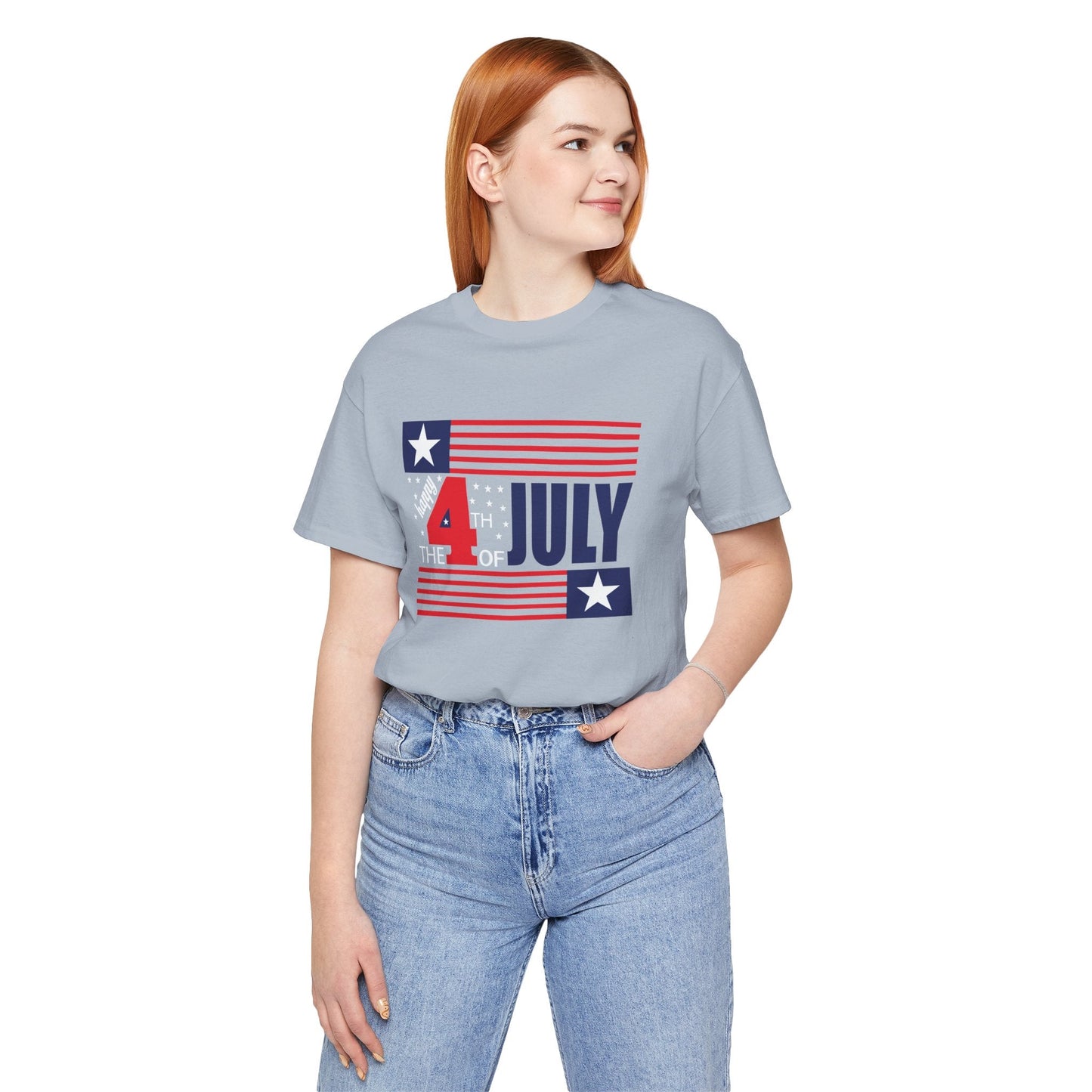 4th of July Flag Independence Day Graphic Unisex Cotton T-Shirt 014