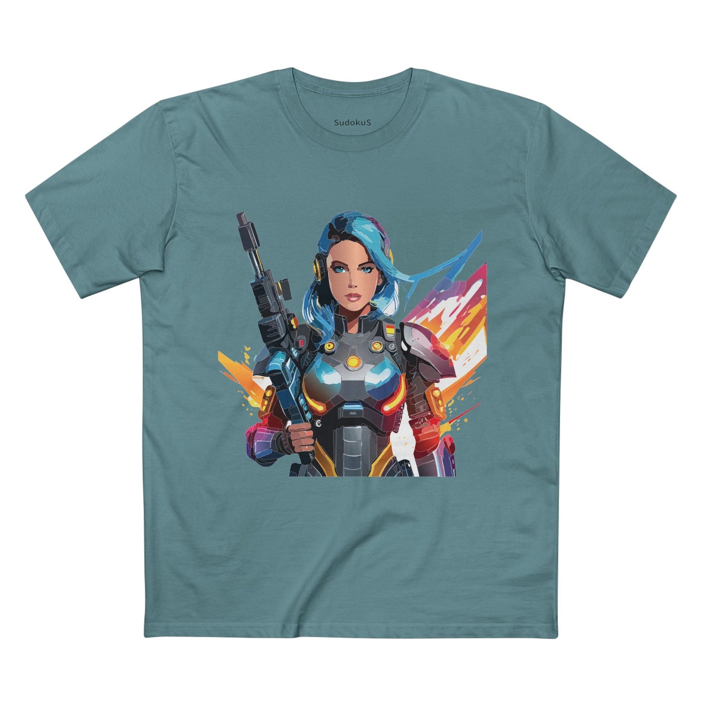 Army-woman Graphic Unisex 100 Cotton Staple Tee 7