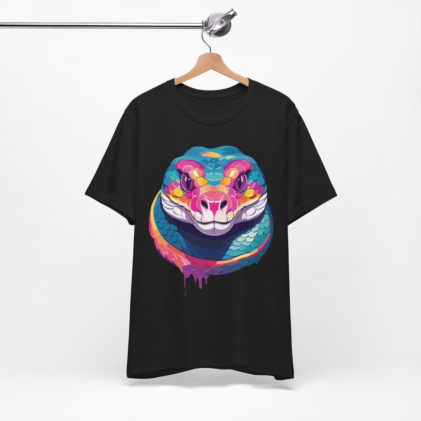 Unisex Animal Tee Shirt With Art Design, Wild Animals Short Sleeve Graphic Tee For Everyday Wear
