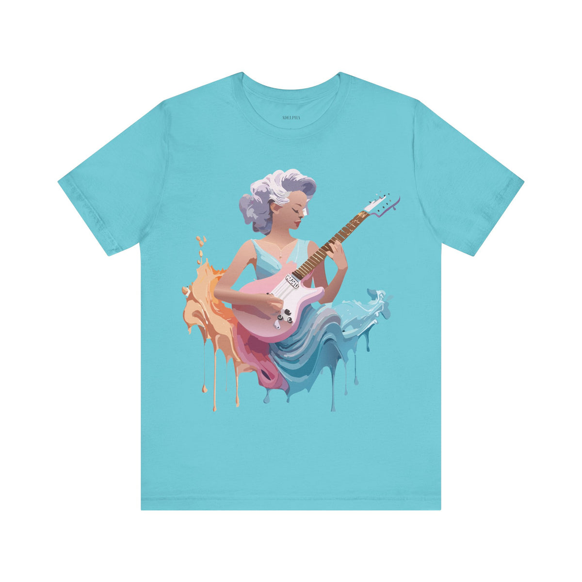 Music Graphic Unisex Cotton Bella+Canvas Tee with Art Design n184