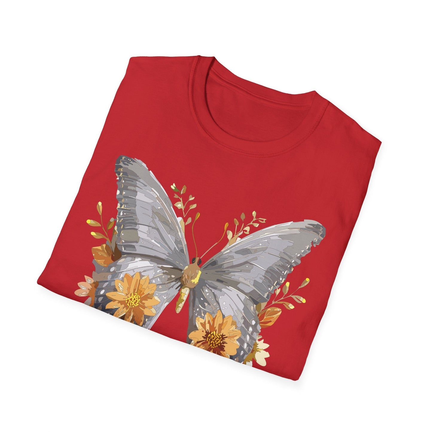 Butterfly T Shirt For Unisex Gildan Softstyle 64000 Cotton Comfort Monarch Design Tee
