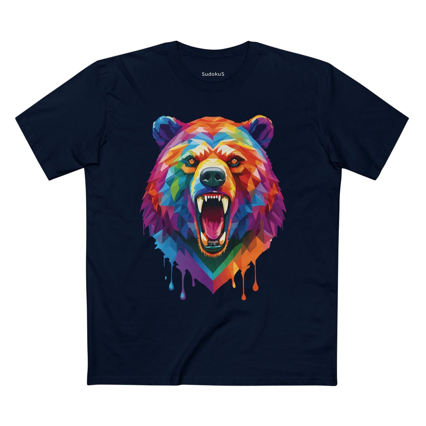 Bear Graphic Unisex 100 Cotton Staple Tee with Animal Design Artwork 14
