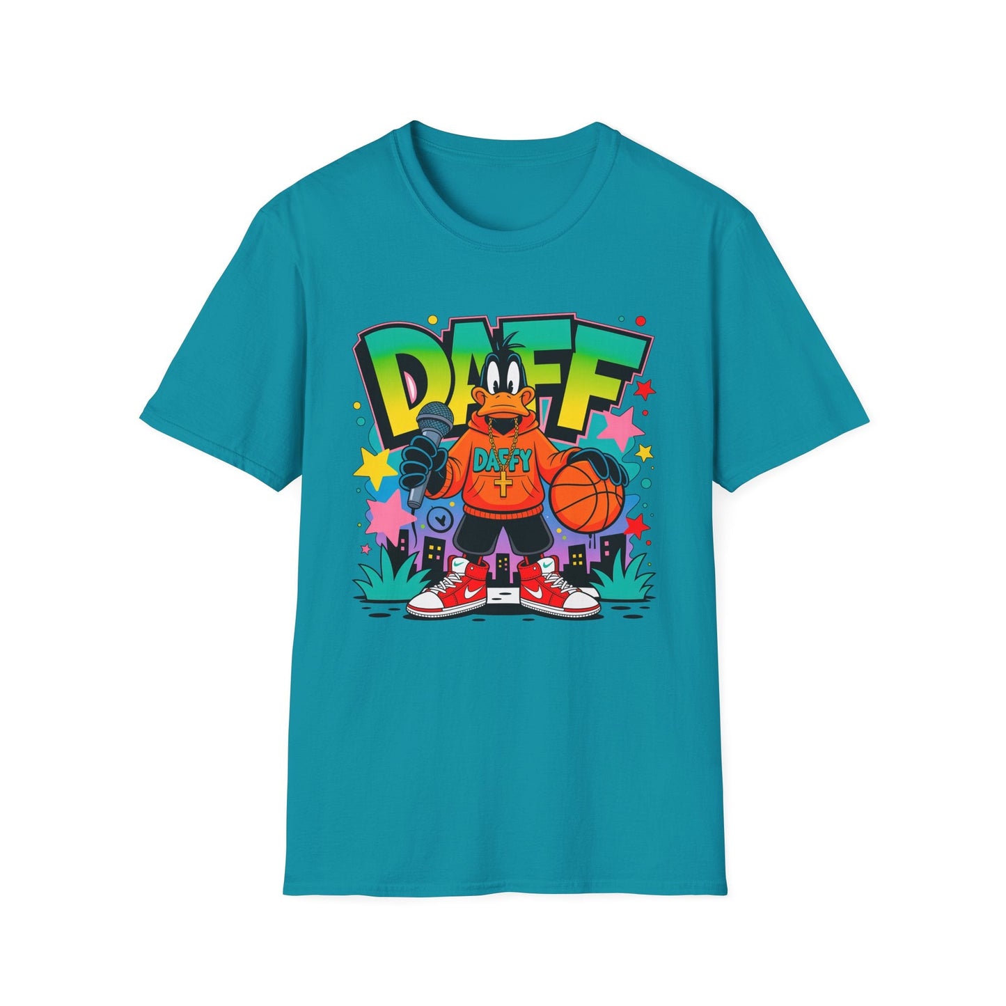 Unisex Cartoon T Shirt With Animation Design Funny Animals Tee Gildan Softstyle 64000