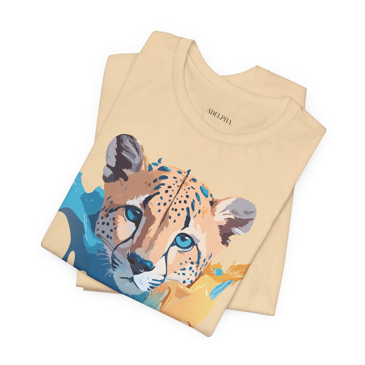 Adelpha Cheetah Graphic Jersey Tee Unisex Short Sleeve Art Design