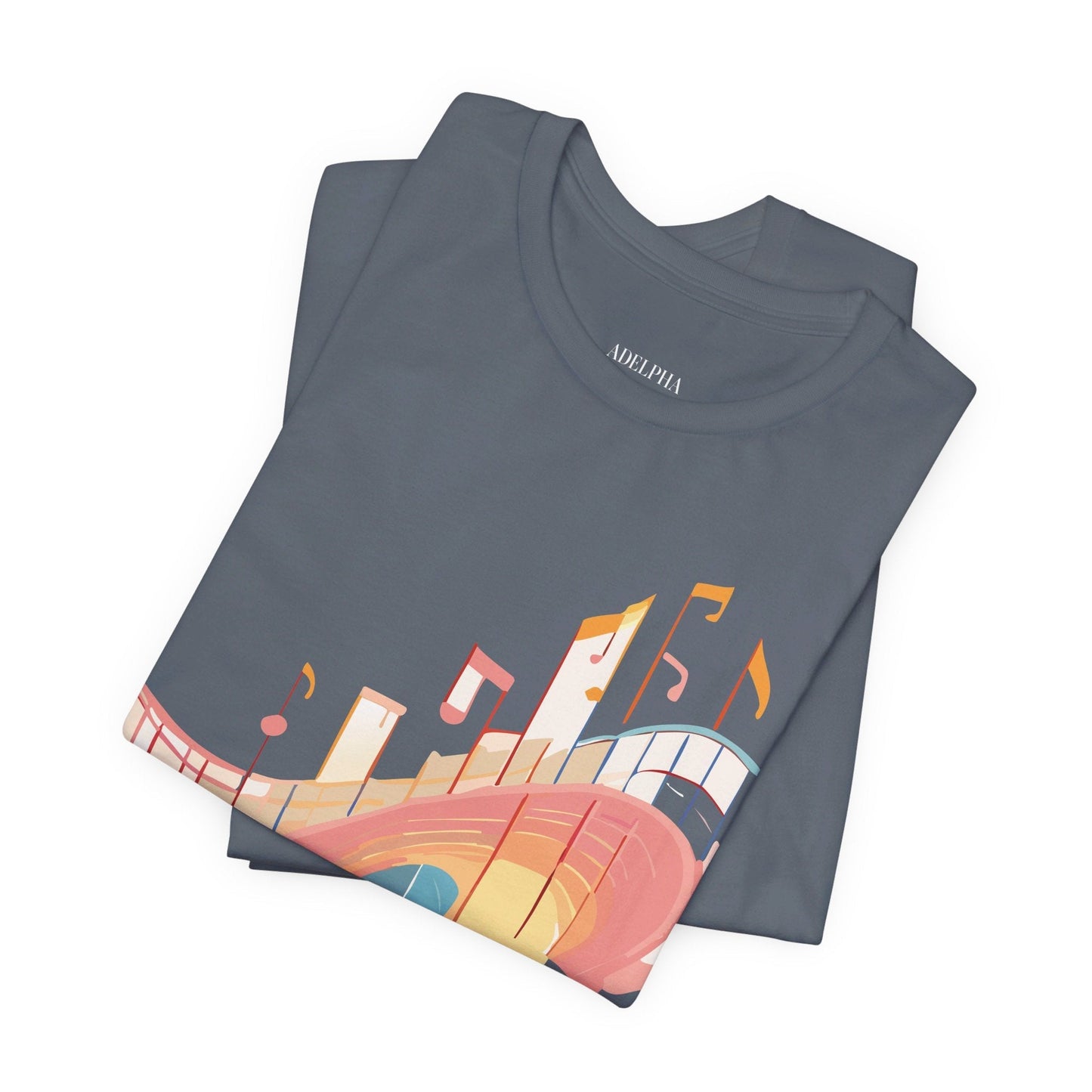 Music Graphic Unisex 100 Cotton Vintage Art with Musical Elements Tee 22