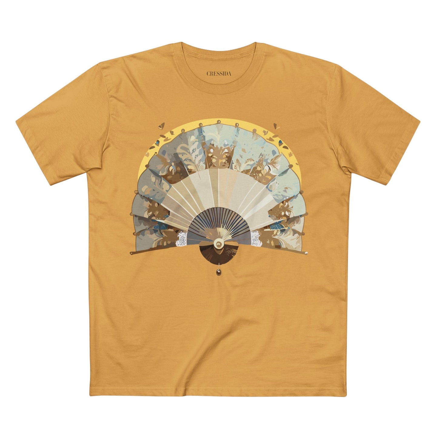 Antique Fan Graphic Design T-Shirt Unisex 100 Cotton Floral Carnival Artwork Tee 26