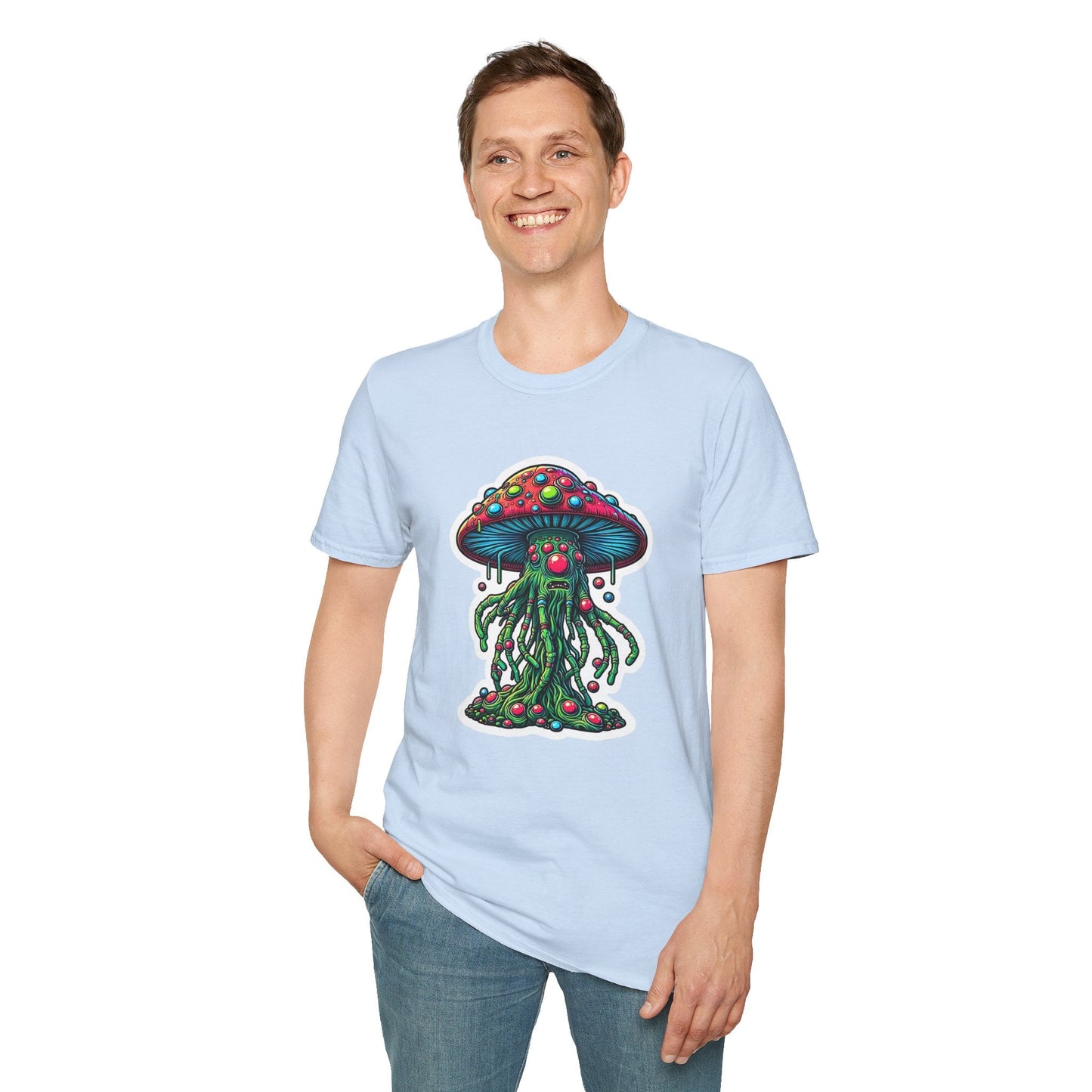 Mashroom Tee Shirt Unisex Funny Mashroom Shirt With Fungus Art Design Gildan Softstyle 64000