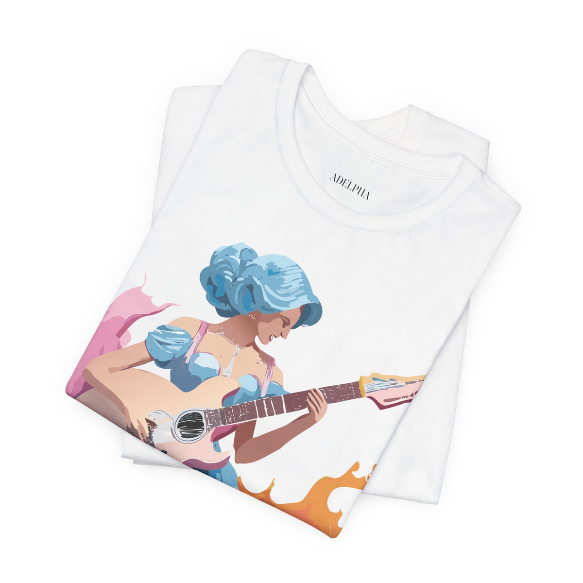 Music Graphic Unisex Cotton Bella+Canvas Tee with Art Design m135