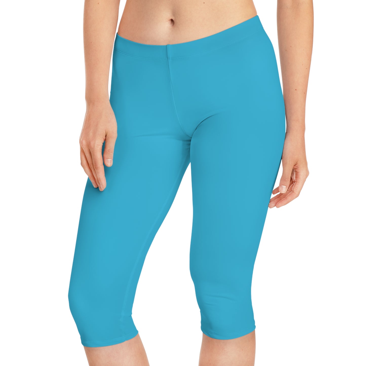 Blue Color Capri Leggings, Blue Capri Leggings 15