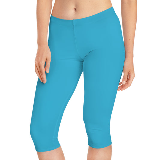 Blue Color Capri Leggings, Blue Capri Leggings 15