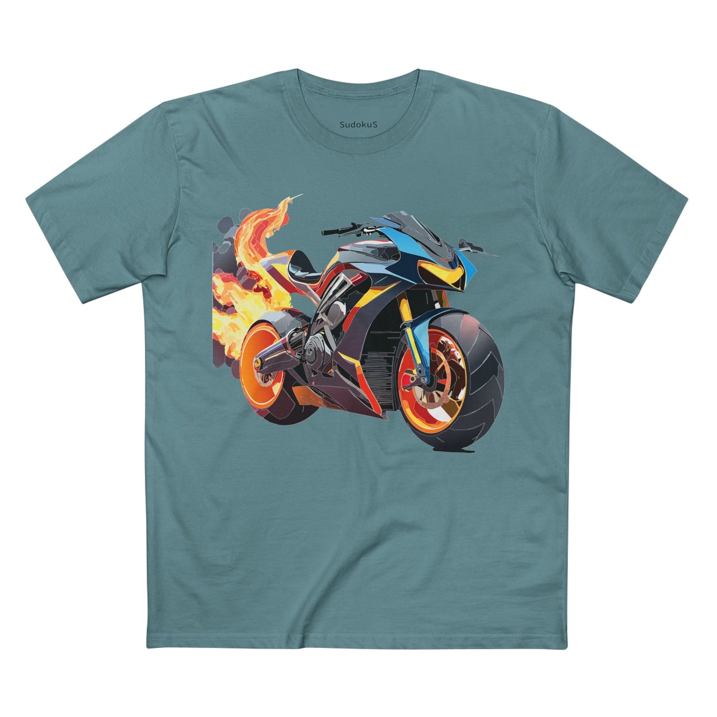 Moto Bike Graphic Unisex 100 Cotton Staple Tee 20