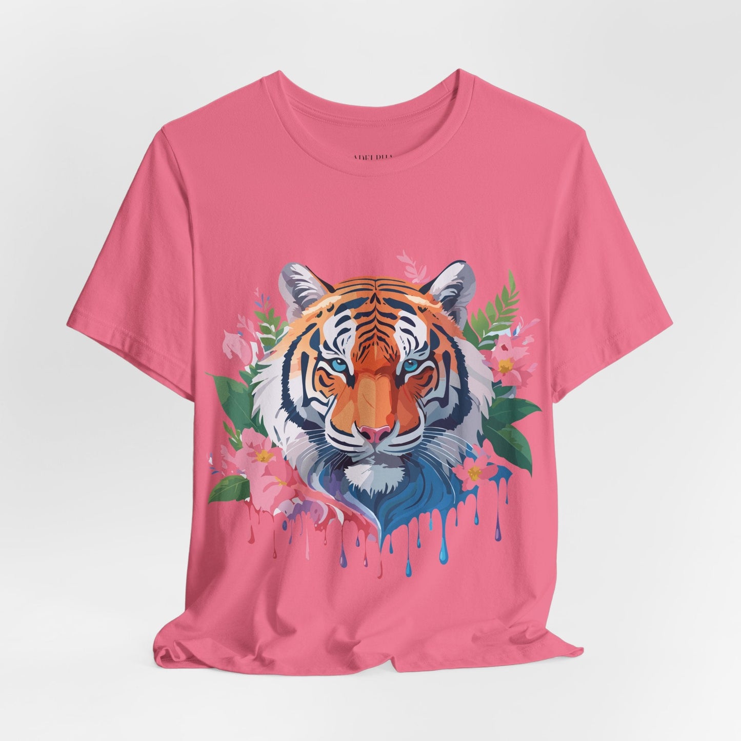 Tiger Graphic Tee Unisex Short Sleeve Shirt With Vintage Inspired Artwork By Adelpha