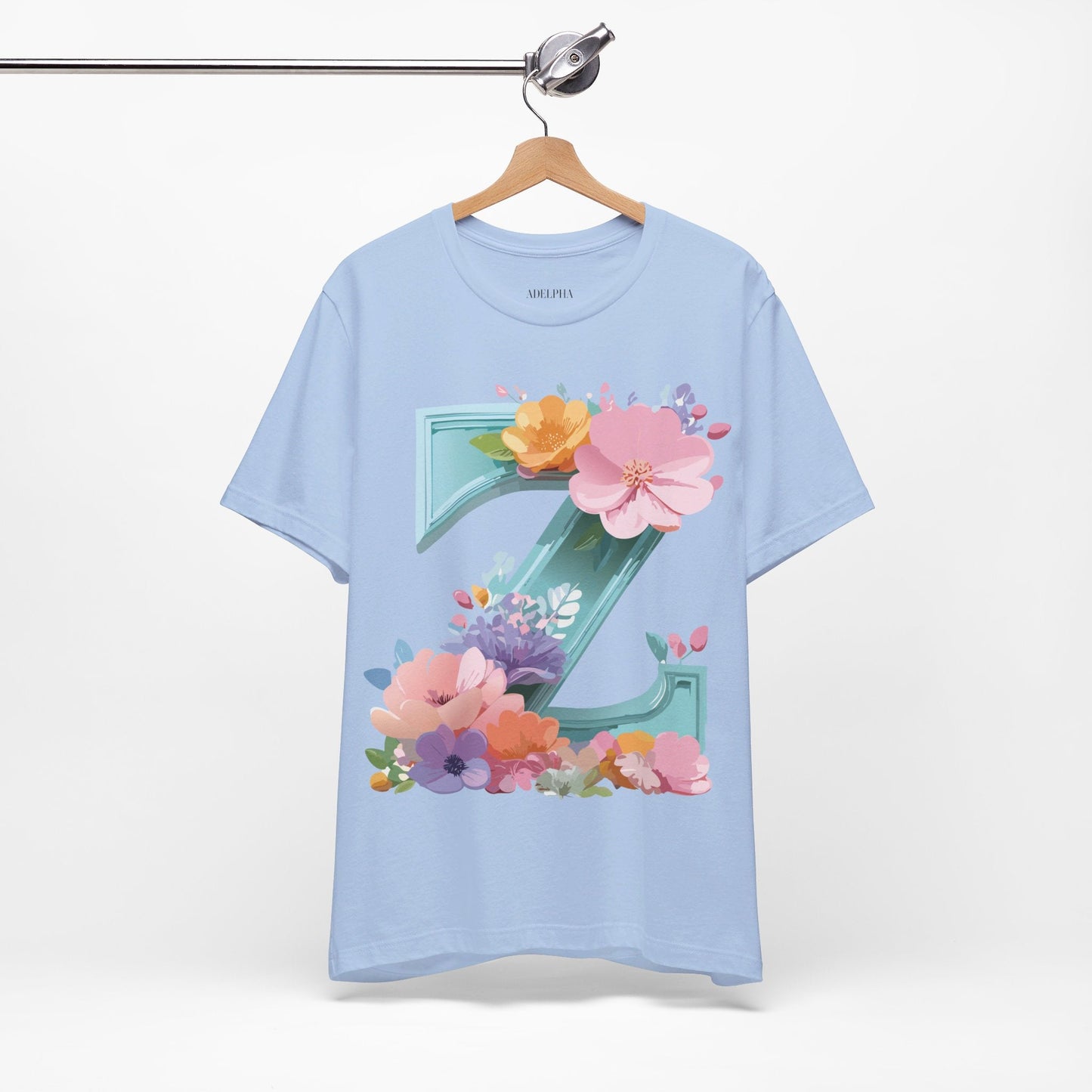 Letter Z Shirt Graphic Tee Unisex Jersey Short Sleeve Premium Vintage Inspired Artwork Adelpha
