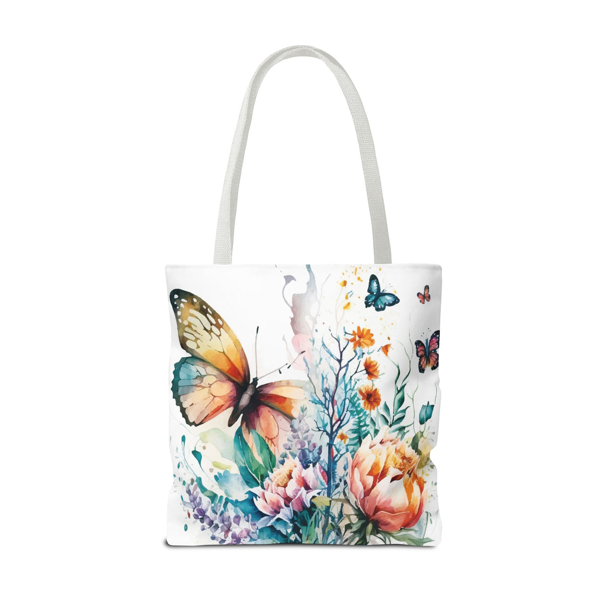 Bolsa de lona con estampado de mariposas 