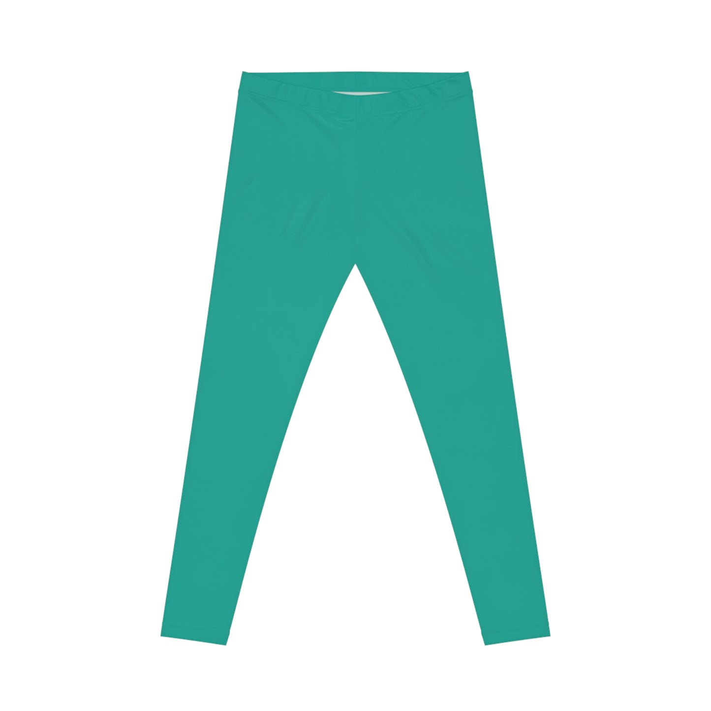Verdigris Teal Color Women's Poly-Span Casual Leggings XS-2XL