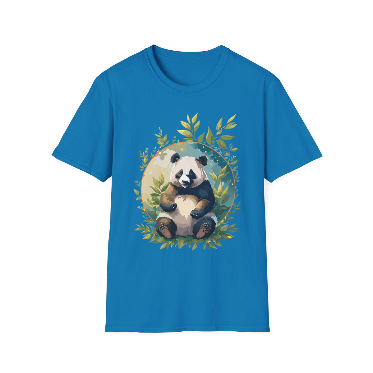 Panda with Leaves T-Shirt | Cute Panda Illustration Tee