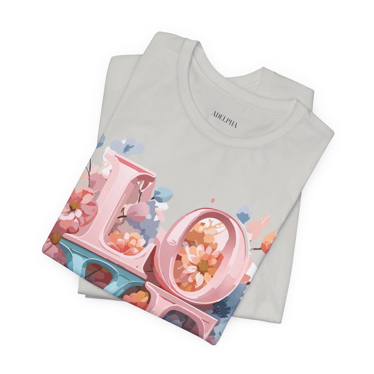 Valentine Day Graphic Unisex 100 Cotton Vintage Artwork with Love and Flower Design Tee 57