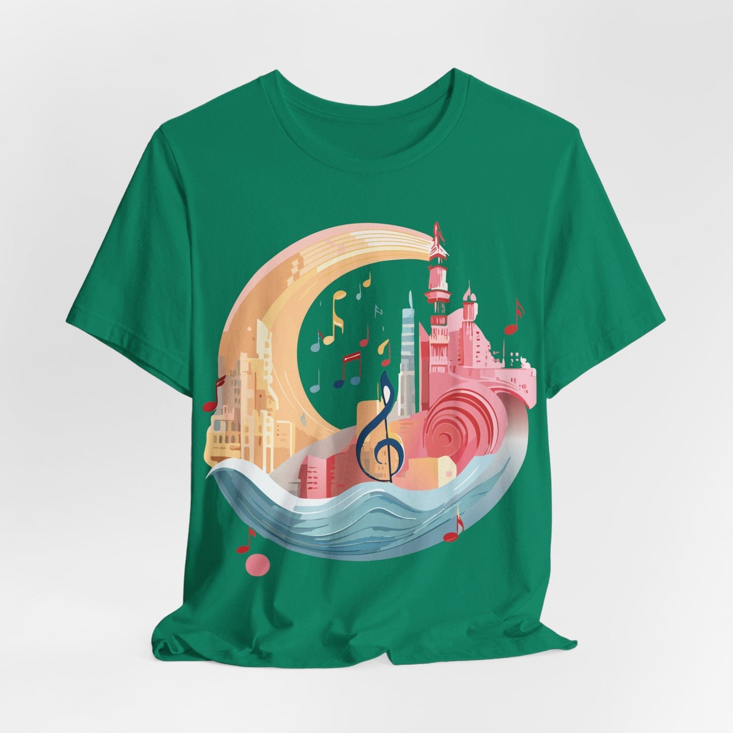 Music Graphic Unisex 100 Cotton Vintage Art with Musical Elements Tee 37