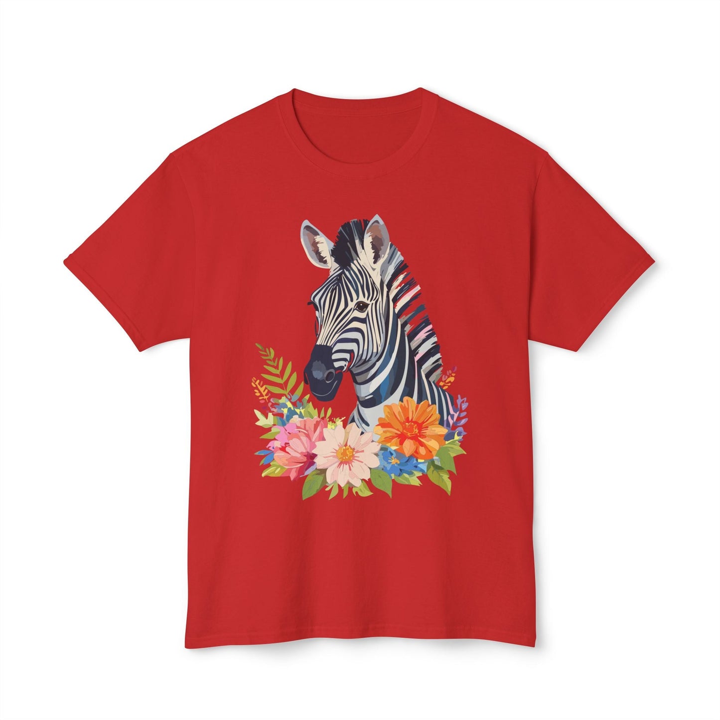 Unisex Zebra Art T Shirt With Full Color Print 100 Percent Cotton Jersey Tee Premium