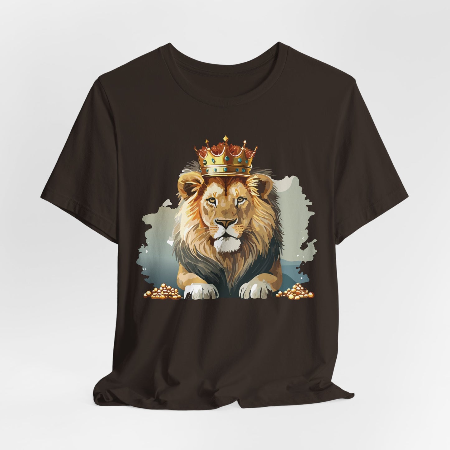 Majestic Lion Crown T-shirt, Animal Shirt, Lion Tee, Unisex Top, Birthday Gift, Shirt with Animal design