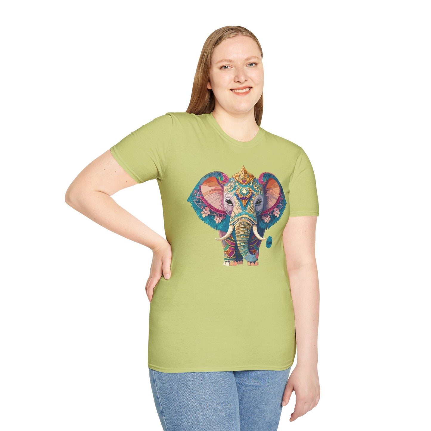Elephant Shirt Unisex Animal Tee Softstyle 100 Percent Ring Spun Cotton Gildan 64000