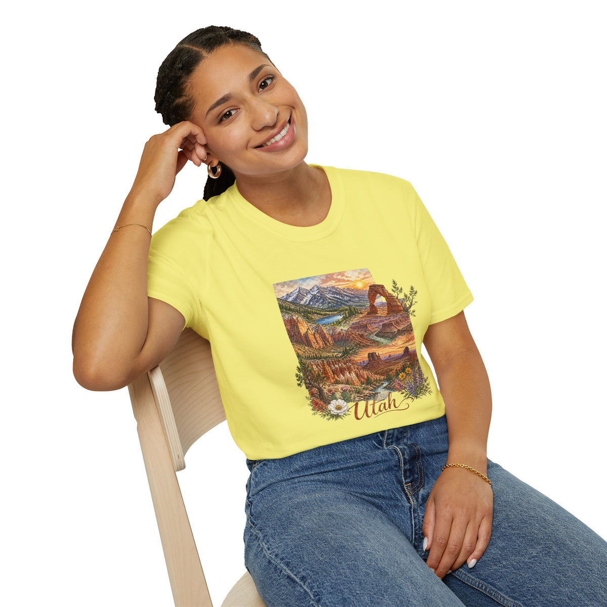 Utah Scenic T-Shirt — Vintage National Park Landscape Tee Travel Tourist Graphic Design Unisex 100 Cotton Gildan T-Shirt