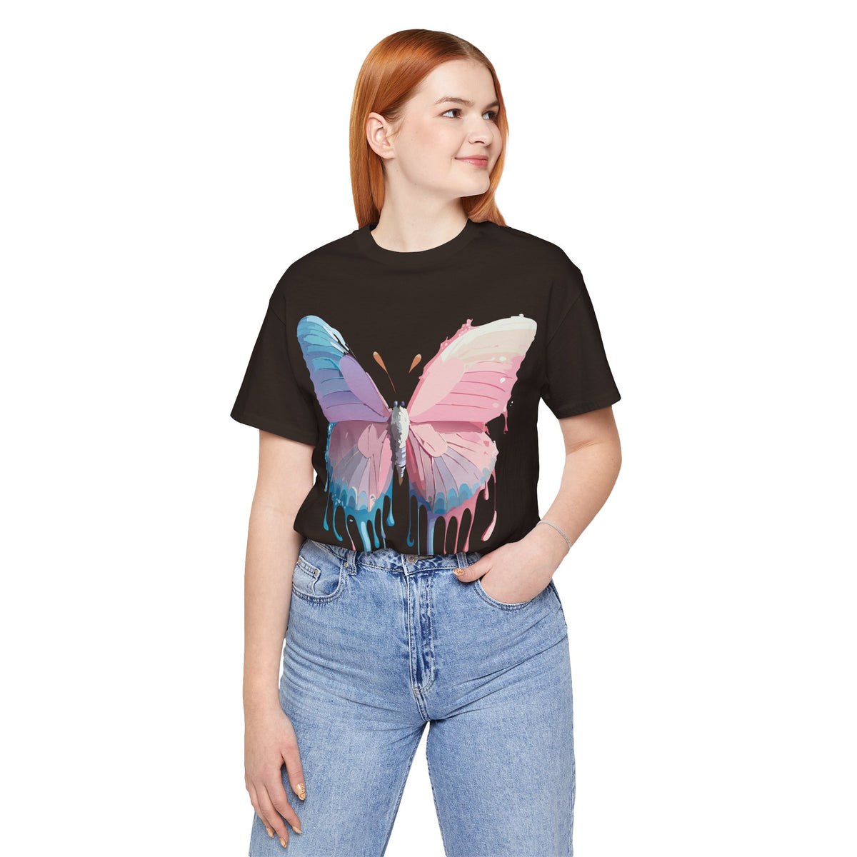 Butterfly Graphic Unisex Cotton Bella+Canvas Tee with Art Design n68