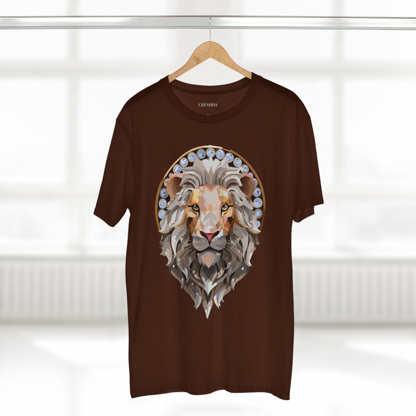 Lion Graphic Unisex 100 Cotton Tee With Unique Animal Golden Medallion Art Design 8