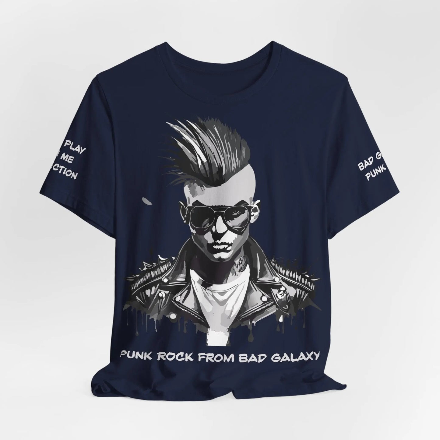 Punk Rock Tee Shirt From Bad Galaxy Made To Order 100 Percent Cotton USA Eco Friendly Inks